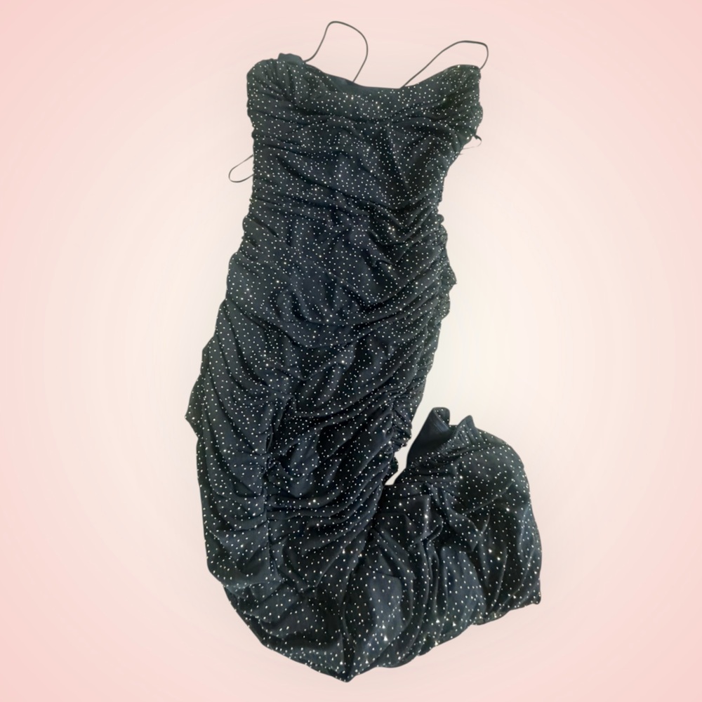 AKIRA Navy Dress with Silver Dots